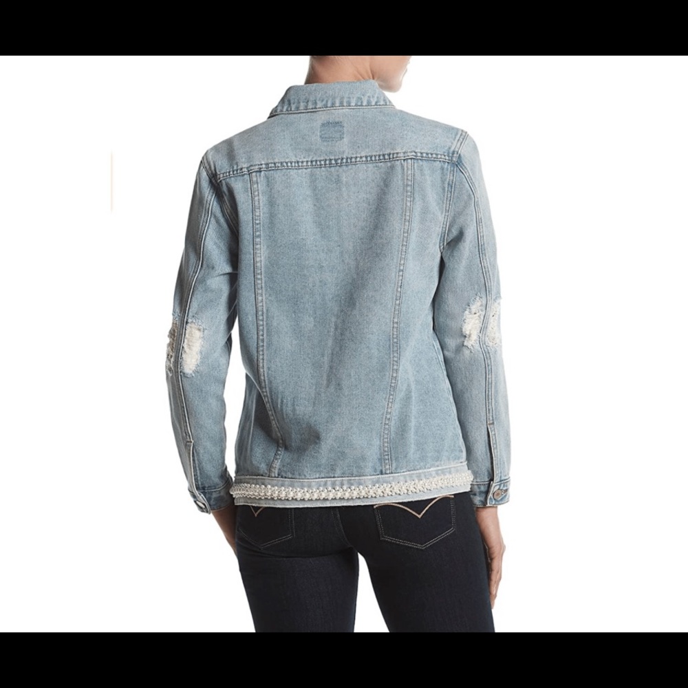 Oversized Pearl Jean Jacket size L - Picture 2 of 2